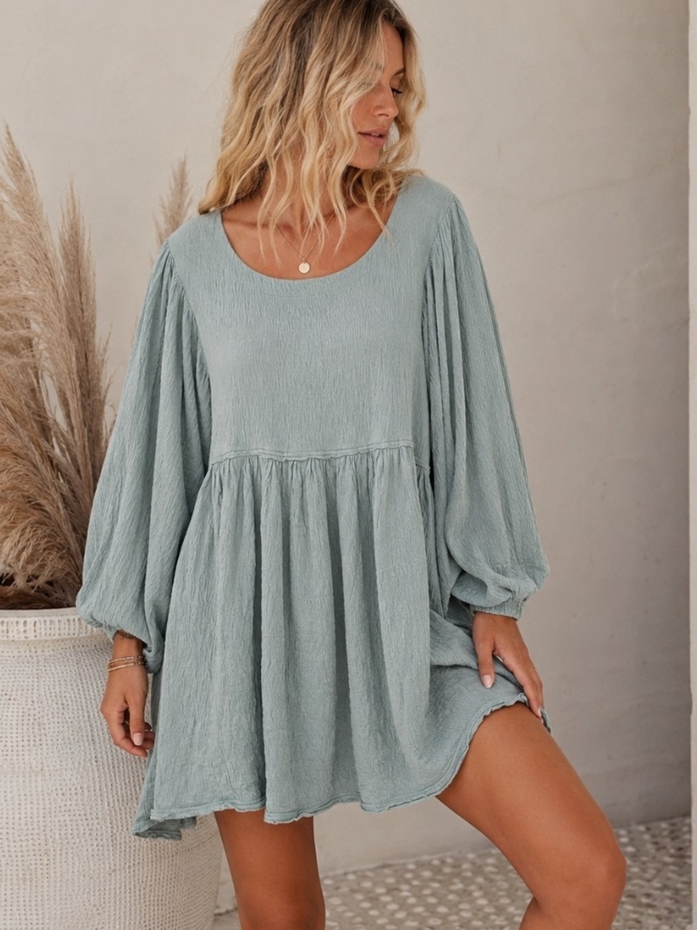 Free People Beach Get Obsessed  Gauze Babydoll Dress Large Boho Cottagecore